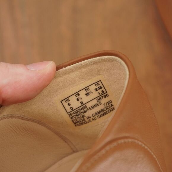 Clarks Womens Pure Viola Dark Tan Loafers Size 8.5 Leather Slip On Casual - Picture 9 of 11